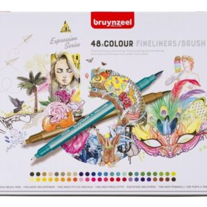 Bruynzeel Marcadores Doble Punta Pincel Y Fina X 48 Colores