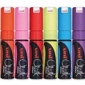 Marcadores Uni Chalk Pwe 8k X 8 Unidades 8 Mm Grueso Surtid