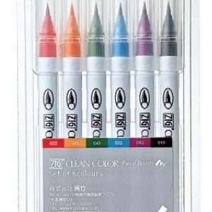 Marcadores Kuretake Clean Color Real Brush Pincel X 6