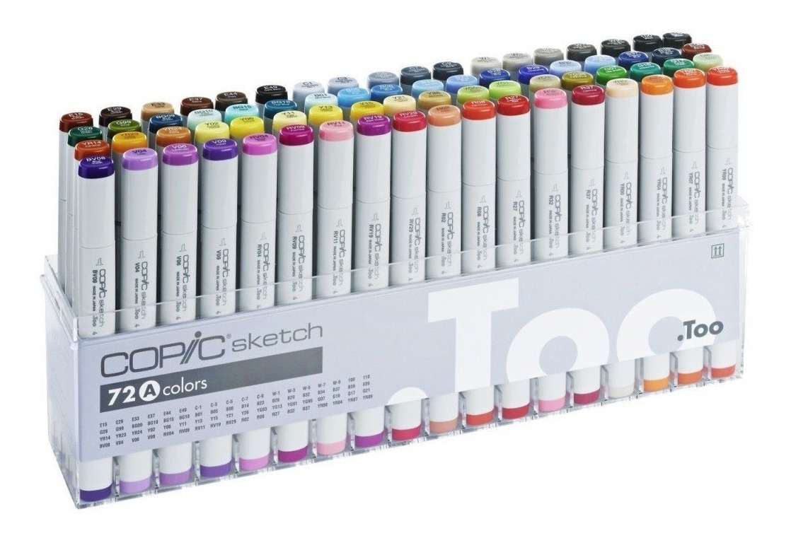 La Casa del Artesano- Marcador profesional COPIC SKETCH alcohol doble punta  set A de 72 colores