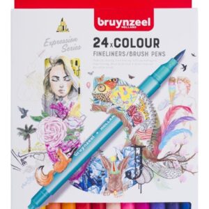 Bruynzeel Marcadores Doble Punta Pincel Y Fina X 24 Colores
