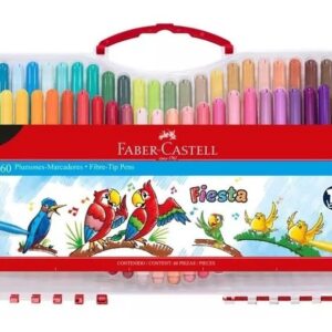 Marcadores Faber Castell Fiesta X 60 Colores Maletin Plastic