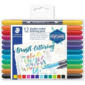 Staedtler Brush Marcadores Pincel Letter Duo Doble Punta X12