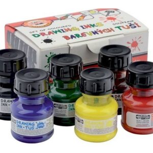 Tinta Dibujo Koh-i-noor X 6 Colores Drawing Ink