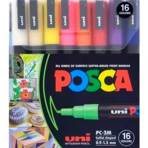 Posca Marcadores 3m Set X 16 Colores Blister