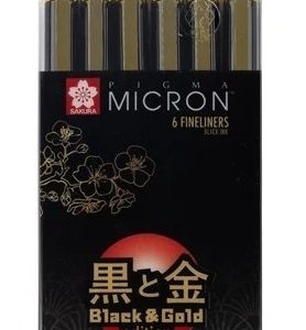 Sakura Pigma Micron 6 Microfibras Negras Set Aniversario