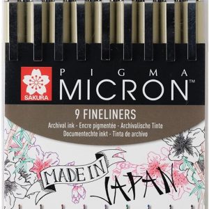 Sakura Pigma Micron 9 Microfibras Colores Surtidos Set