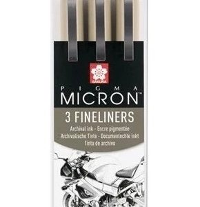 Sakura Pigma Micron 3 Microfibras Negras Set Design