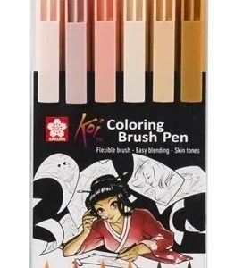 Marcadores Pincel Sakura Koi Brush Manga Set X 6