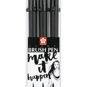 Sakura Pigma Brush Marcador Pincel Estuche, 3 X Fb Mb Bb