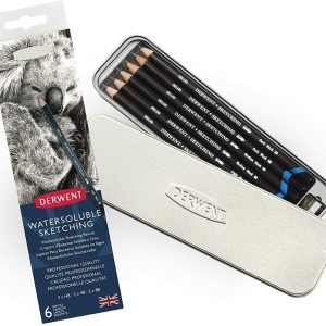 Lapices Derwent Skecht Negros Acuarelables X 6 Unidades