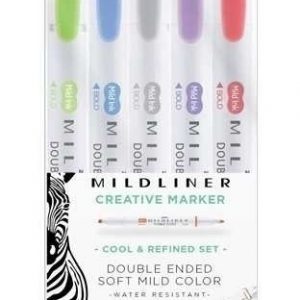 Marcadores Zebra Mildliner Doble Punta X 5 Set Fresco