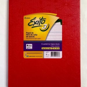 Cuaderno Exito Tapa Dura Rayado Nº3 Tipo Abc Rojo 48 Hojs