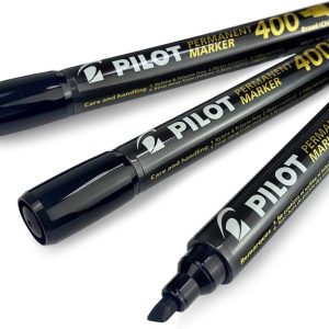 Marcador Permanente Pilot 400 Punta Biselada Caja X 12 Negro