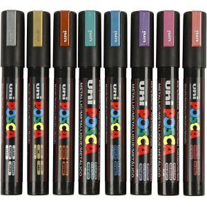Marcador Uni Posca Metallic Pc-5m X 8 Unidades Blister