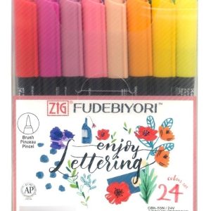 Marcadores Pincel Kuretake Fudebiyori Enjoy Lettering X 24