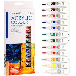 Acrilicos Pomo Set X 12 Colores Sinoart 12 Ml