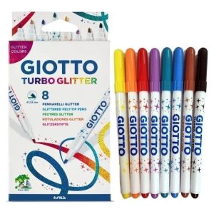 Marcadores Giotto Turbo Glitter 8 Colores