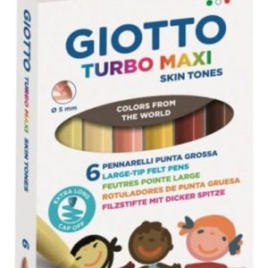 Marcadores X 6 Colores Tonos Piel Giotto Turbo Maxi