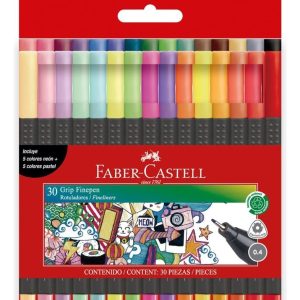 Marcadores Faber Castell Grip Finepen X 30 Colores