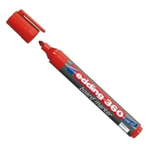 Marcador Edding 360 Para Pizarra Blanca Recargable Color Rojo
