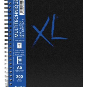 Cuaderno Xl Book Mix Media Canson 300 G/m2 A5 34 Hojas Negro