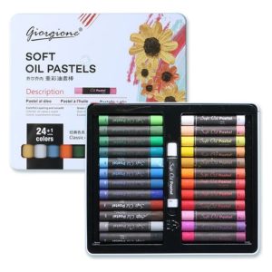 Pasteles Al Oleo Soft X 24 Colores Giorgiones Caja Metalica