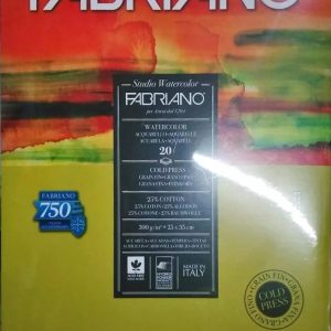 Block De 20 Hojas Fabriano Watercolor Studio 300g 25x35cm