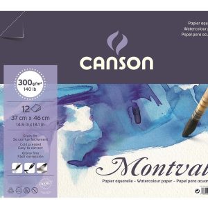 Block Montval, 300 Grs 37 Cm X 46 Cm Canson Espiral 12 Hjs
