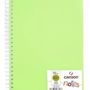 Cuaderno Canson Notes A5 148 X 210 Mm 120 Grs 50 Hjs Verde Color Blanco