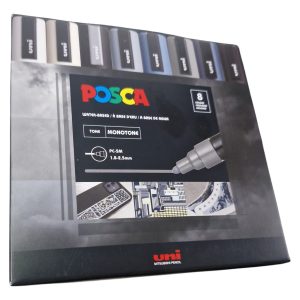 Set Posca Marcadores 5m Acrilicos Tonos Monotone X 8