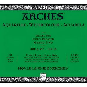 Canson Arches Block Acuarela 31x41 Cm 20 Hs 300 Grs Fino