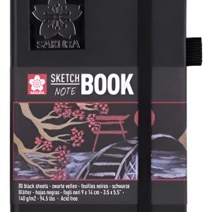 Cuaderno Sakura Sketch 140 Grs 9 X 14 Cm 80 Hs. Papel Negro