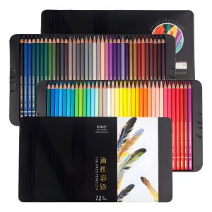 Set 72 Lapices Colores Policromos En Lata Metalica Nyoni