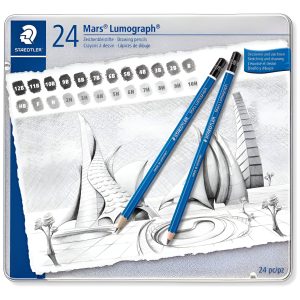 Lapices Staedtler Mars Lumograph X 24 Caja Metalica