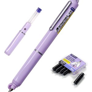 Lapicera Pluma Retractil Economica Writech Tinta Cartucho Exterior Lila
