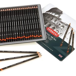 Lapices Grafitos Derwent Graphic X 24 Gama 9b-9h En Lata