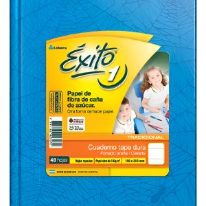 Cuaderno Exito Nº1 16x21 Rayado Celeste X 48 Hoja Tapa Dura