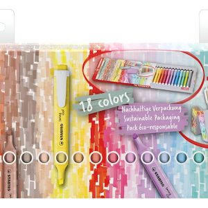 Set Resaltador Stabilo Swing Cool Deskset X 18 Colores 2025