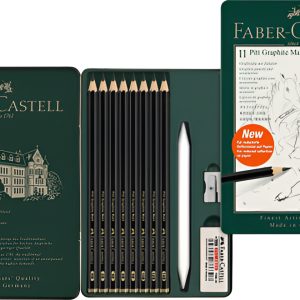 Set Pitt Grafito Mate Faber Castell X 11 Piezas Lata Metal