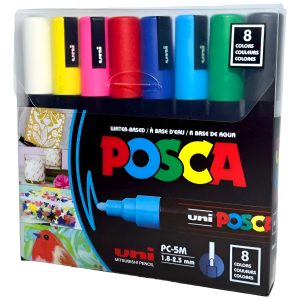 Set De Marcador 8 Uni Posca Basicos Pc-5m En Blister