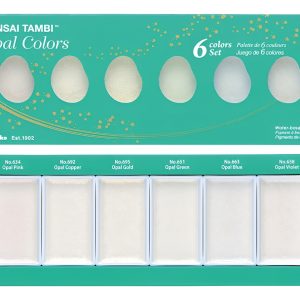 Acuarelas Gansai Tambi Opals Metal Colors Kuretake 6 Colores