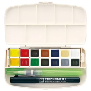 Set Acuarelas Gansai Tambi X 14 Elementos Colores Opacos