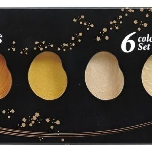 Set De 6 Acuarelas Gansai Tambi Metalico Starry Kuretake
