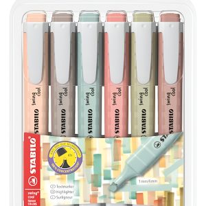 Set Resaltadores Stabilo Swing Cool Nature Wallet X 6 Colore