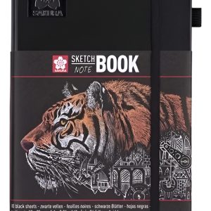 Cuaderno Sakura Sketch 140 Grs 13 X 21 Cm 80 Hs. Papel Negro