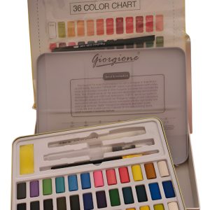 Set Acuarelas Solidas X 36 Colores En Lata Giorgione