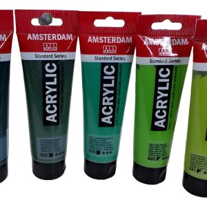 Set De 5 Acrilicos Artisticos Amsterdam Del Bosque De 120 Ml