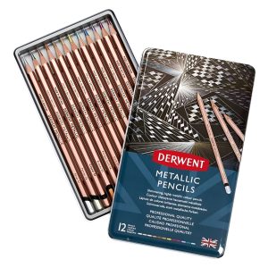 Lapices Derwent Metallic X 12 En Lata Tu-libreria