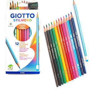 Lapices Giotto Stilnovo 12 Colores + Sacapunta + Grafito